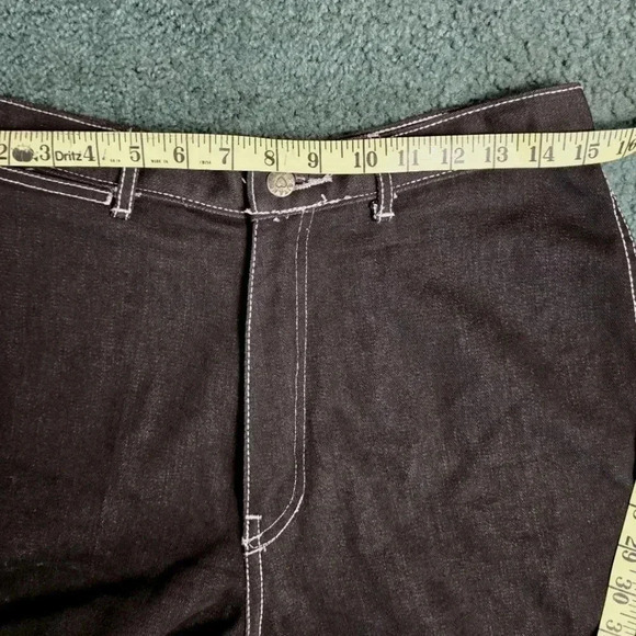 VINTAGE PS Gitano Jeans 14 Black Straight High Rise 44976 Embroidered Stitching - Picture 8 of 12